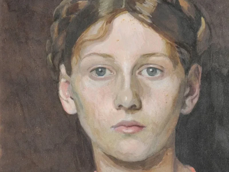 1875-Lena Baurnfeind - Ragazza con una coroncina tra i capelli, 1918